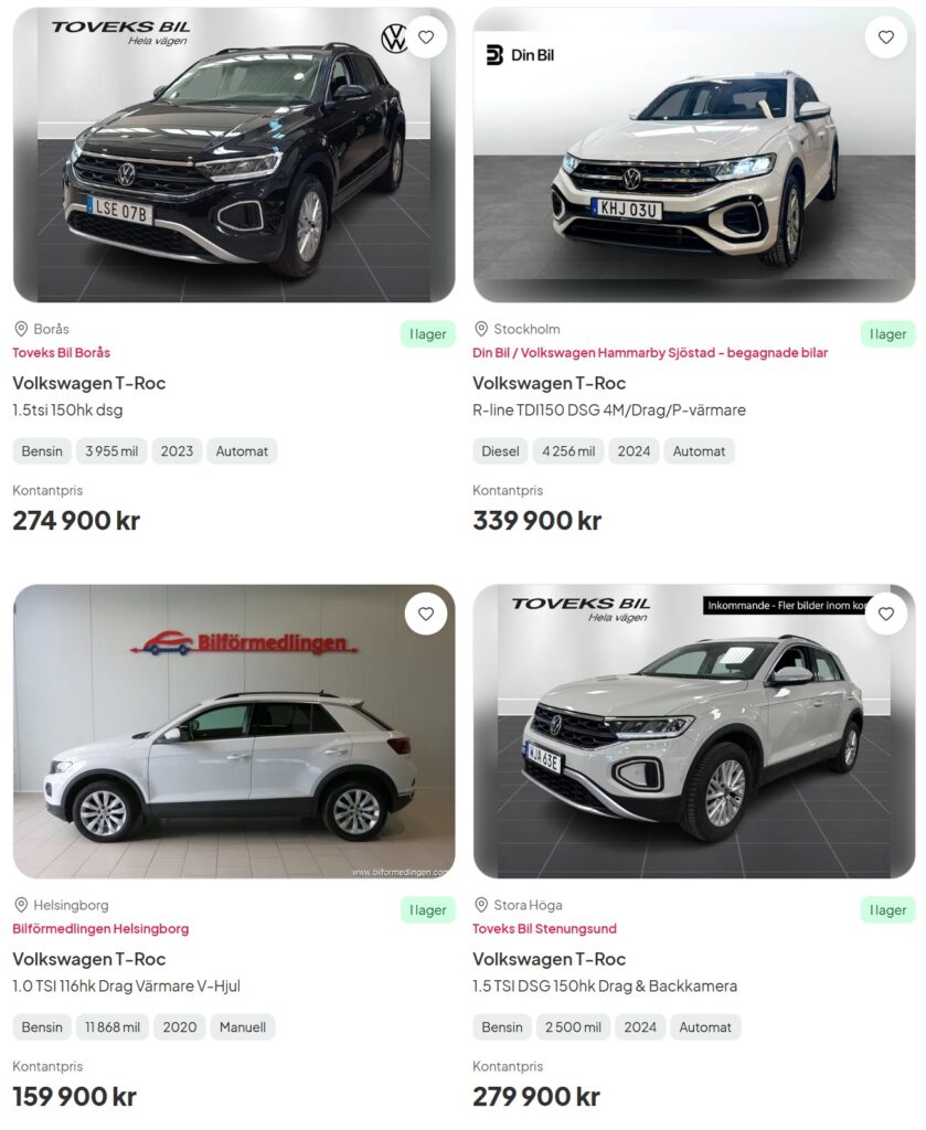 Volkswagen T-roc till Salu